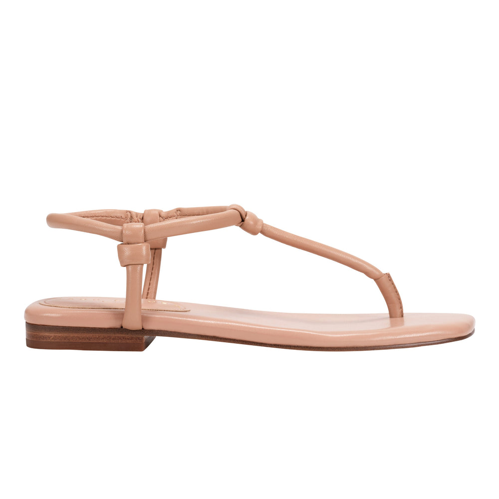 Maycee Thong Flat Sandal - Natural Leather