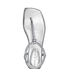 Maycee Thong Flat Sandal - Silver Leather