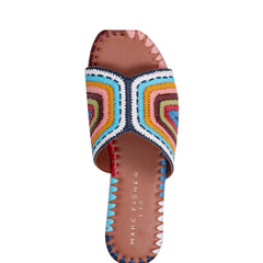 Nottie Flat Slide Sandal - Blue Multi