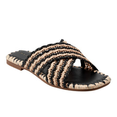 Nylie Flat Sandal - Natural/Black