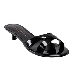 Tracey Slide Dress Sandal - Black Patent