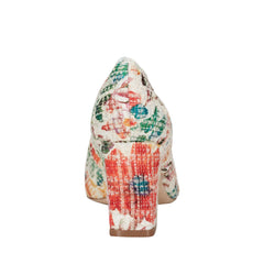 Zala Block Heel Pointy Toe Pump - Floral