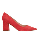Zala Block Heel Pointy Toe Pump - Medium Pink Suede