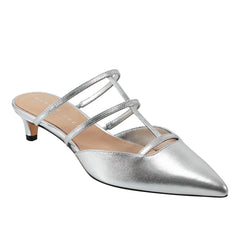 Kodie Caged Strappy Pump - Silver Leather