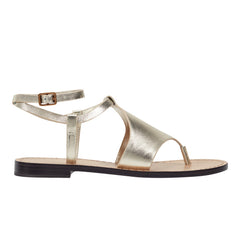 Lille Thong Flat Sandal - Platino Leather