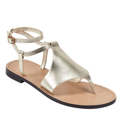 Lille Thong Flat Sandal - Platino Leather