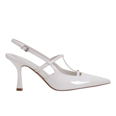 Remmi Strappy Slingback Pump - White Patent