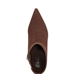 Elynna Block Heel Bootie - Dark Brown Suede