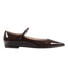 Trella Mary Jane Flat - Brown Patent Leather