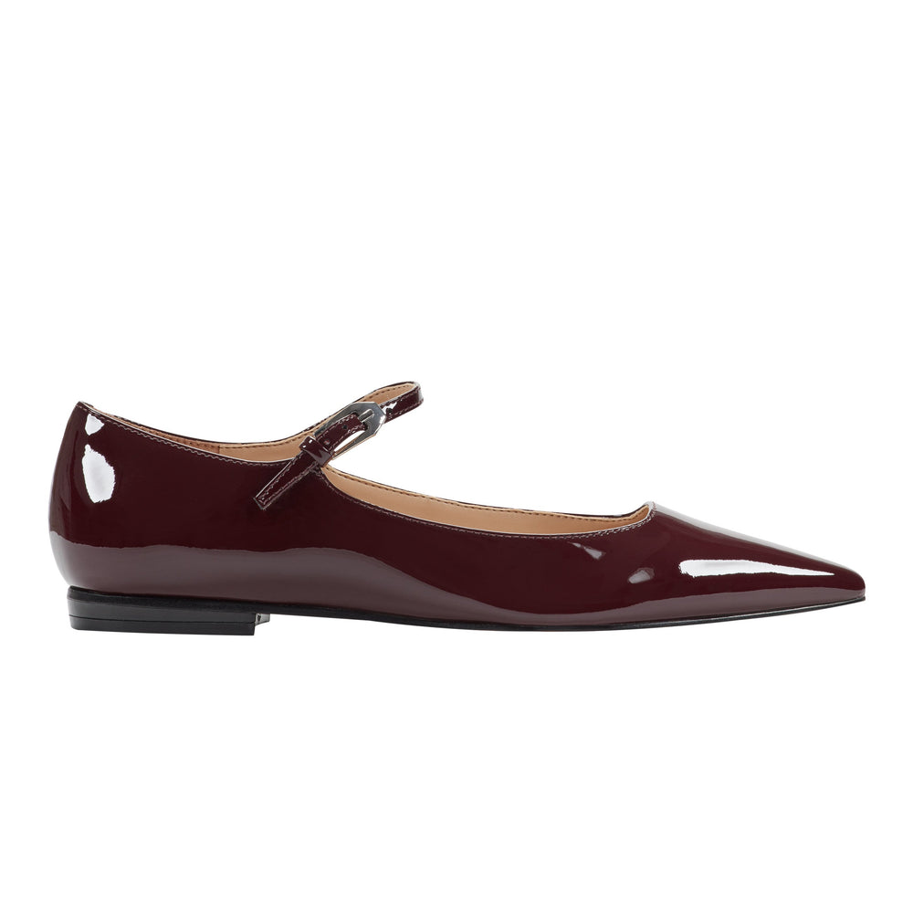 Trella Mary Jane Flat - Dark Red Patent Leather