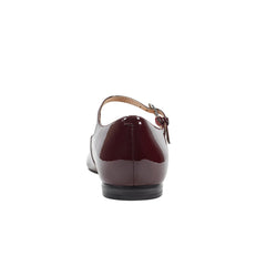 Trella Mary Jane Flat - Dark Red Patent Leather