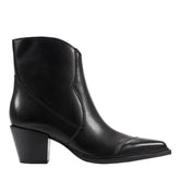 Giulie Western Ankle Bootie - Black Leather