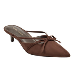 Florin Kitten Heel Mule - Dark Brown