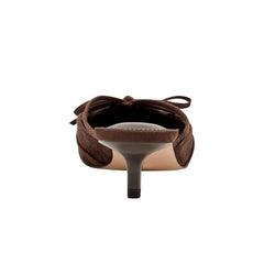 Florin Kitten Heel Mule - Dark Brown