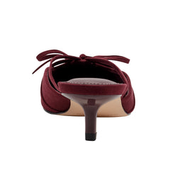 Florin Kitten Heel Mule - Dark Red