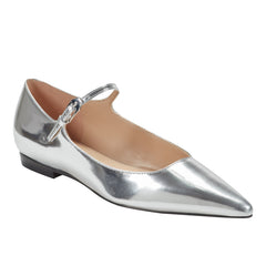 Trella Mary Jane Flat - Silver Metallic