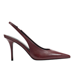 Leynne Slingback Pump - Dark Red Leather