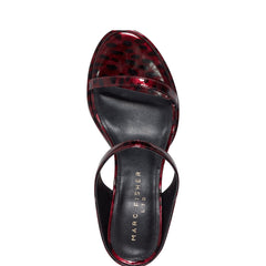 Alonde Heeled Slide Sandal - Dark Red Patent Leather