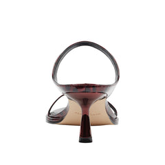 Alonde Heeled Slide Sandal - Dark Red Patent Leather