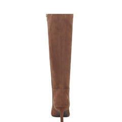 Lucinda Kitten Heel Boot - Tan Suede