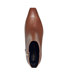 Kiona Kitten Heel Ankle Bootie - Cognac Leather