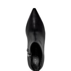 Alfie Block Heel Ankle Bootie - Black Leather