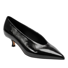 Cecile Kitten Heel Pump - Black Patent Leather