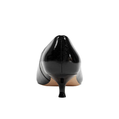 Cecile Kitten Heel Pump - Black Patent Leather