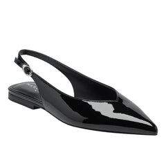 Gabra Slingback Flat - Black Patent Leather