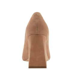 Minny Block Heel Pump - Medium Natural Suede