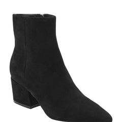 Alfie Block Heel Ankle Bootie - Black Suede