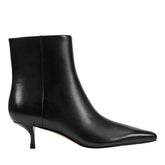 Kiona Kitten Heel Ankle Bootie - Black Leather