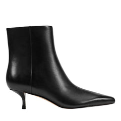 Kiona Kitten Heel Ankle Bootie - Black Leather