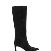 Lucinda Kitten Heel Boot - Black Suede