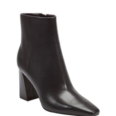Novella Block Heel Ankle Bootie - Dark Brown Leather