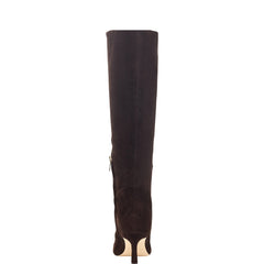 Sabrina Wide Calf Boot - Dark Brown Suede