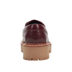 Nerida Lug Sole Loafer - Dark Red Leather