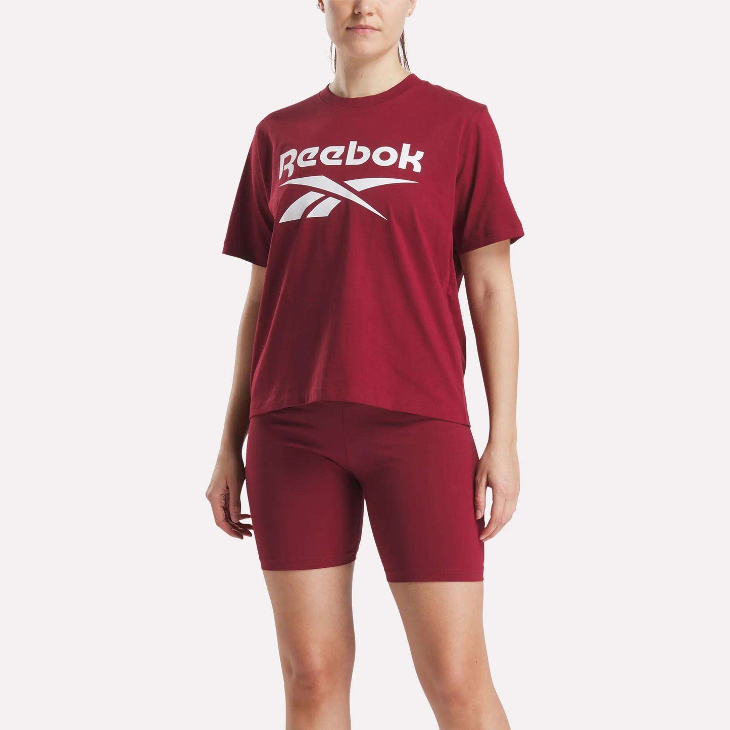 Reebok Women Women's Big Logo Oversized Crew Short Sleeve Tee