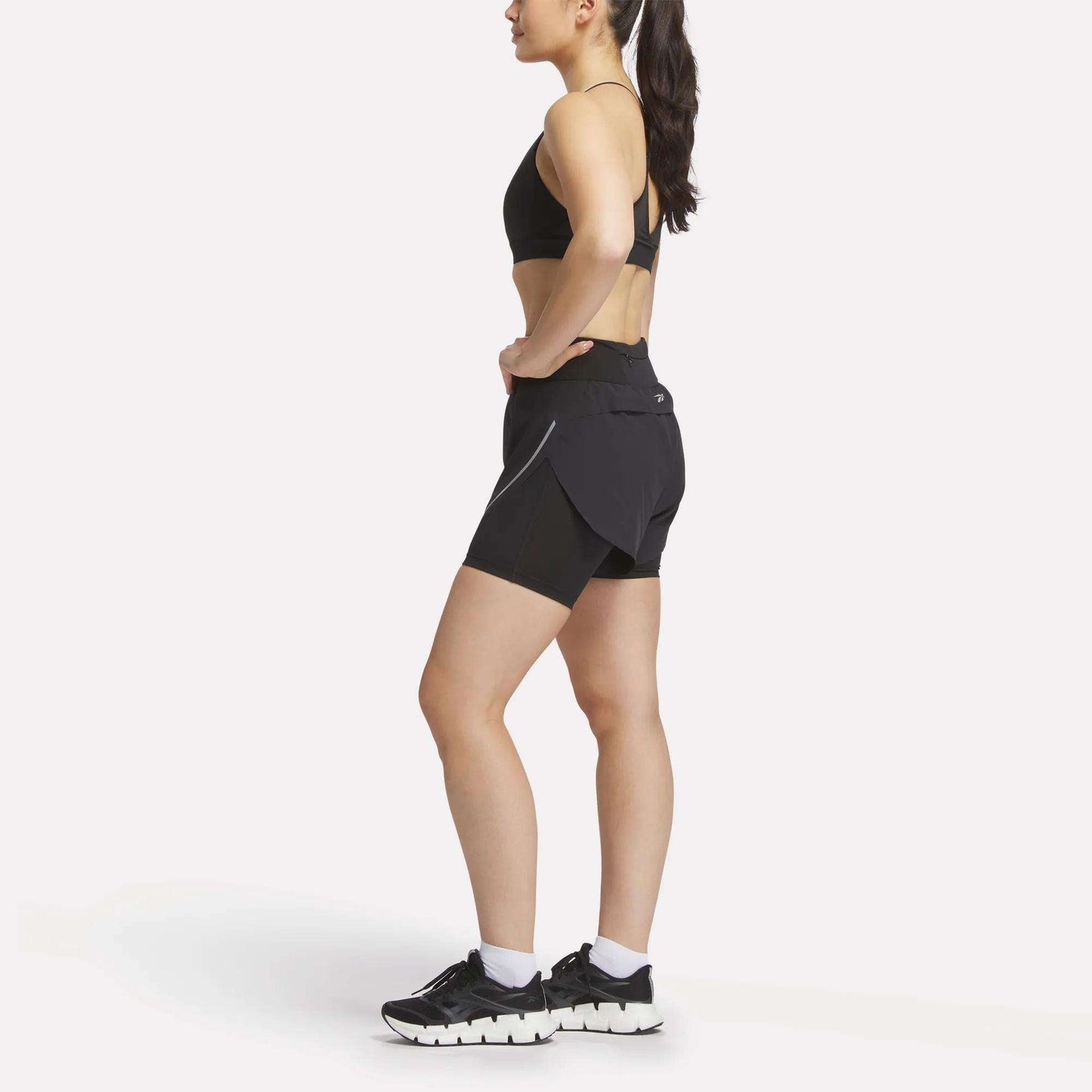 Reebok Women Women's Lux Metallic 2-in-1 Running Shorts 3"