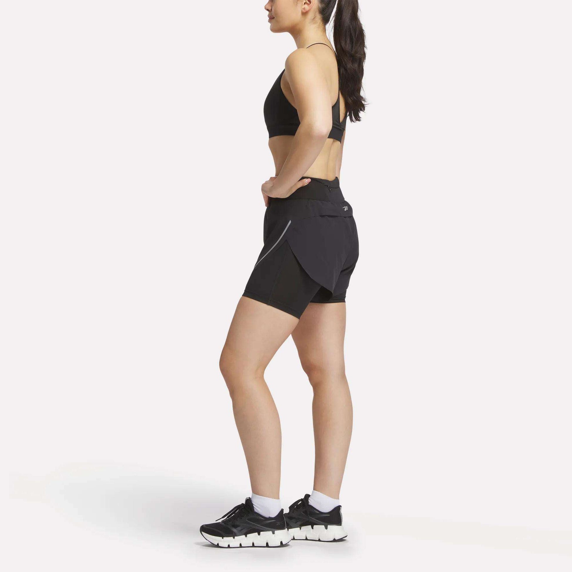 Reebok Women Women's Lux Metallic 2-in-1 Running Shorts 3"