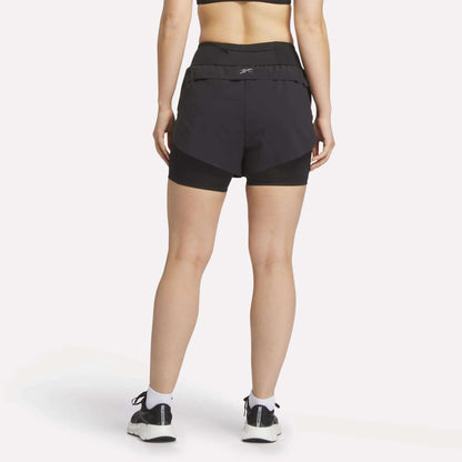 Reebok Women Women's Lux Metallic 2-in-1 Running Shorts 3"