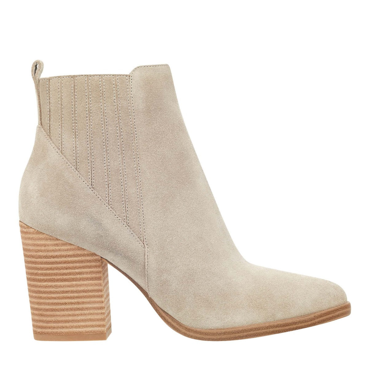 Alva Pointy Toe Bootie - Light Natural Suede