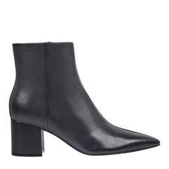 Jarli Pointy Ankle Bootie - Black Leather