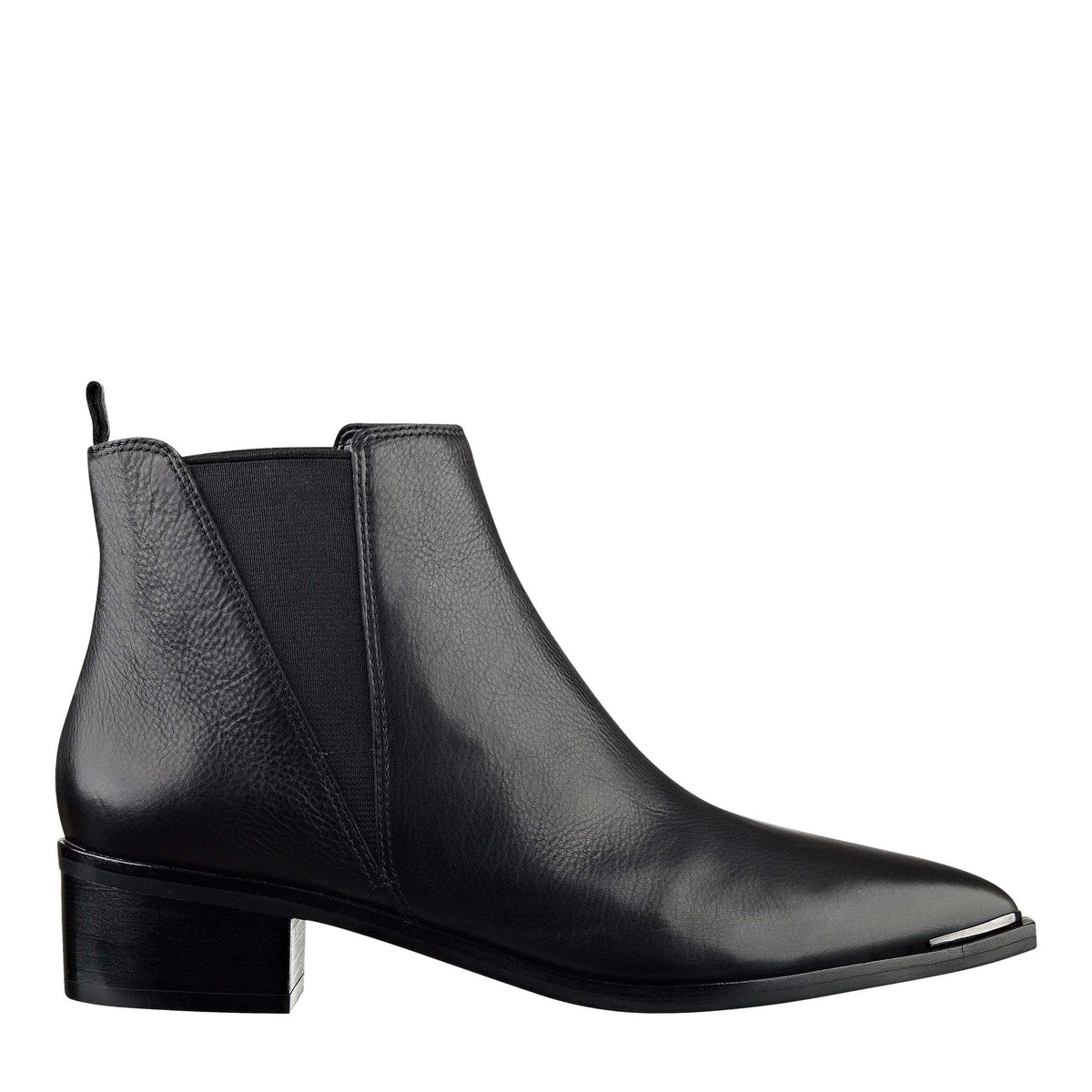Yale Pointy Toe Chelsea Bootie - Black Leather
