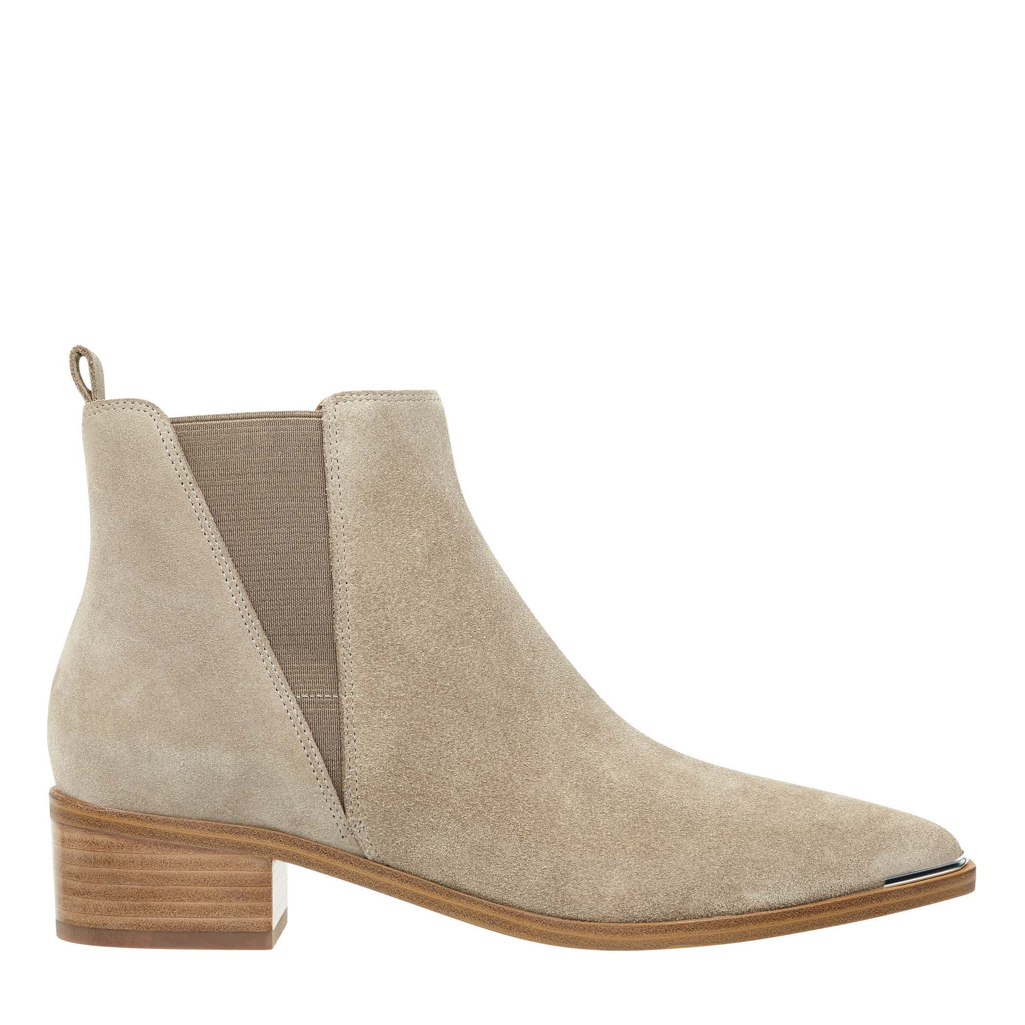 Yale Pointy Toe Chelsea Bootie - Taupe Suede