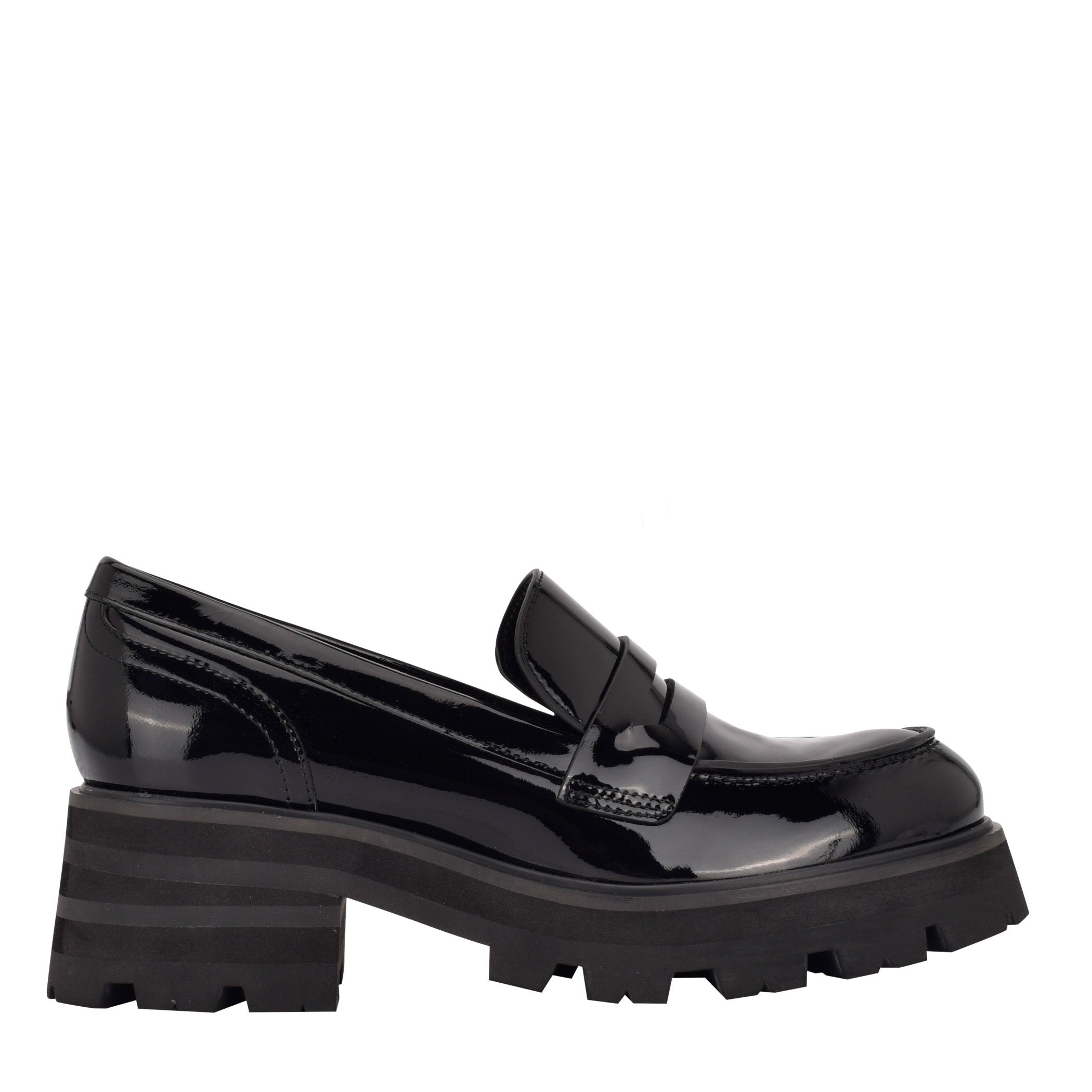 Latika Lug Sole Loafer - Black Patent