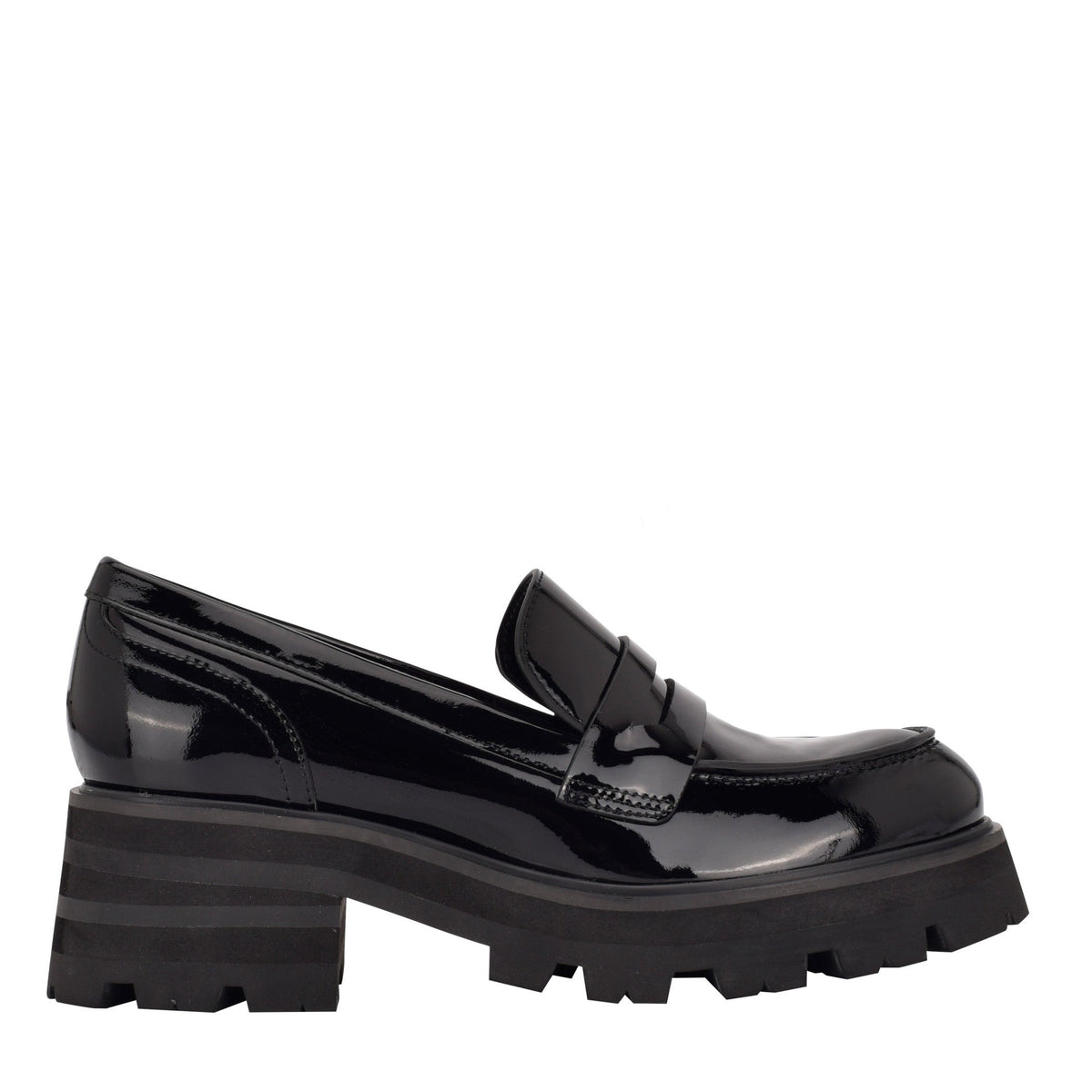 Latika Lug Sole Loafer - Black Patent