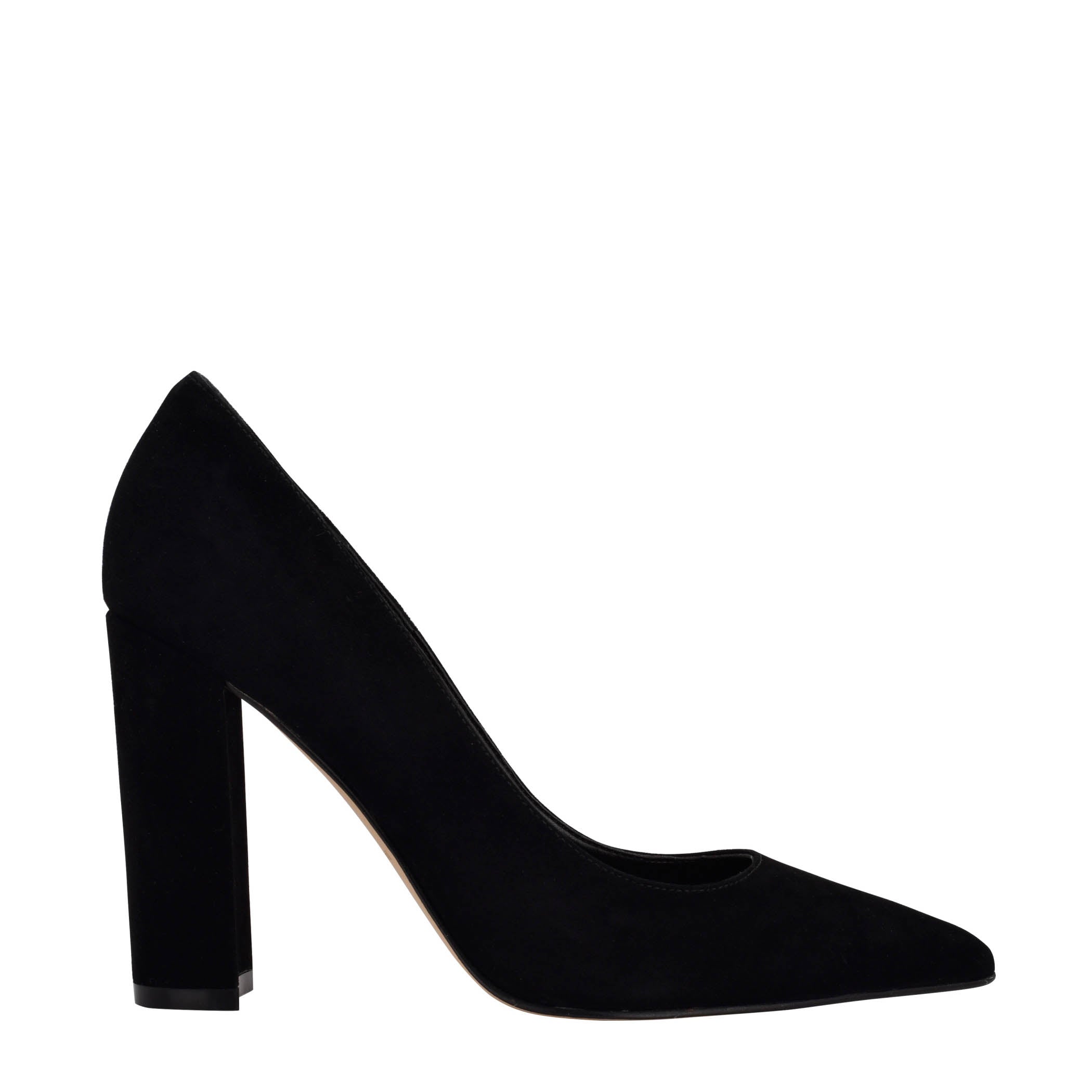 Abilene Block Heel Pointy Toe Pump - Black Suede