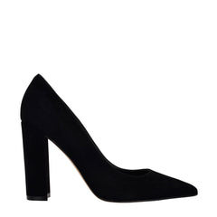 Abilene Block Heel Pointy Toe Pump - Black Suede