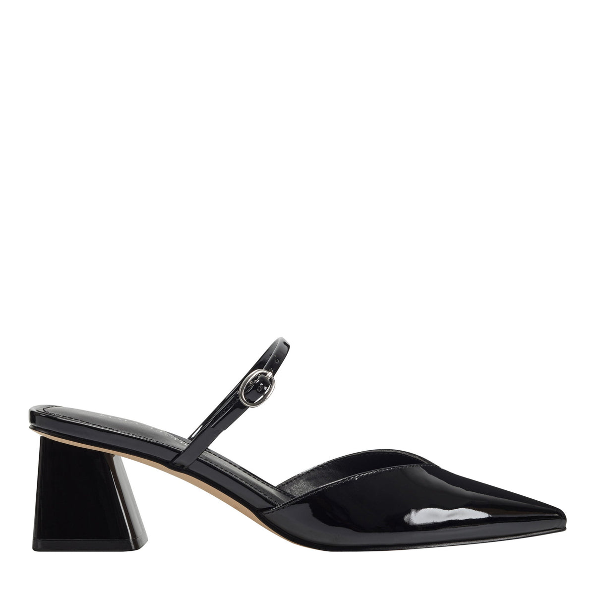 Lakey Heeled Mule - Black Patent